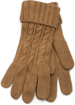 styleBREAKER Schal, Mütze und Handschuh Set, Zopfmuster Strickschal mit Bommelmütze und Handschuhe, Damen 01018208