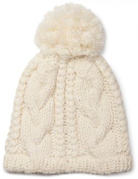 styleBREAKER Schal, Mütze und Handschuh Set, Zopfmuster Strickschal mit Bommelmütze und Handschuhe, Damen 01018208