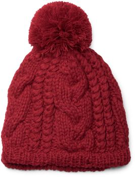 styleBREAKER Schal, Mütze und Handschuh Set, Zopfmuster Strickschal mit Bommelmütze und Handschuhe, Damen 01018208