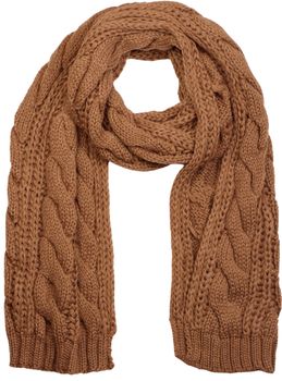 styleBREAKER Schal, Mütze und Handschuh Set, Zopfmuster Strickschal mit Bommelmütze und Handschuhe, Damen 01018208