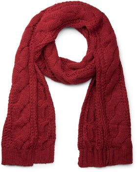 styleBREAKER Schal, Mütze und Handschuh Set, Zopfmuster Strickschal mit Bommelmütze und Handschuhe, Damen 01018208