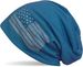 styleBREAKER Beanie Mütze USA Flaggen Design mit Strass-Applikationen, Unisex, Jersey leicht Übergang Frühling Herbst