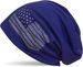 styleBREAKER Beanie Mütze USA Flaggen Design mit Strass-Applikationen, Unisex, Jersey leicht Übergang Frühling Herbst