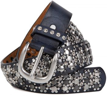 styleBREAKER edler Nietengürtel im Vintage Design, Nieten und Strass, kürzbar, Damen 03010052