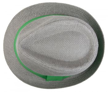 styleBREAKER Trilby Hut, leichter Papierhut mit kontrastfarbigem Zierband, Unisex 04025002