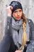 styleBREAKER Damen Stoff Beanie Mütze mit Stern Nieten und Strass Applikation, Lochnieten, Longbeanie 04024049