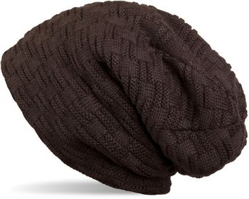 styleBREAKER Feinstrick Longbeanie Mütze mit Flecht Muster und warmem Fleece Innenfutter | Winter Strickmütze Unisex elastisch weich bequem warm