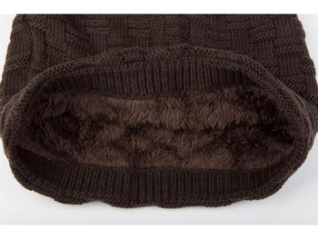 styleBREAKER Feinstrick Longbeanie Mütze mit Flecht Muster und warmem Fleece Innenfutter | Winter Strickmütze Unisex elastisch weich bequem warm