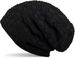 styleBREAKER Feinstrick Longbeanie Mütze mit Flecht Muster und warmem Fleece Innenfutter | Winter Strickmütze Unisex elastisch weich bequem warm