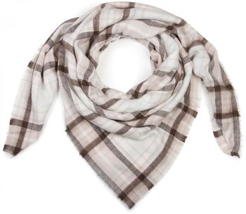 styleBREAKER quadratischer XXL Schal, großer Deckenschal mit Tartan Plaid Karo Muster und Fransen, Unisex 01018137