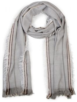 styleBREAKER breiter XXL Schal, rundherum mit kurzen Fransen, Streifen Muster und Kontrast Streifen, Unisex 01018140