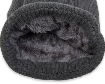 styleBREAKER Unisex Beanie Mütze mit Fleece Innenfutter und Label | Warme Winter Strickmütze aus Feinstrick | Elastische Longbeanie für Damen und Herren
