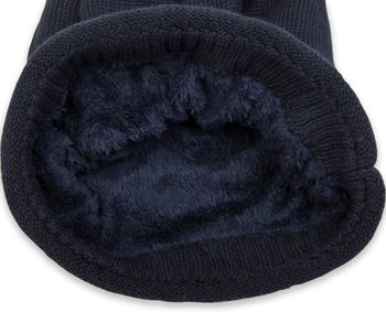 styleBREAKER Unisex Beanie Mütze mit Fleece Innenfutter und Label | Warme Winter Strickmütze aus Feinstrick | Elastische Longbeanie für Damen und Herren