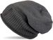 styleBREAKER Unisex Beanie Mütze mit Fleece Innenfutter und Label | Warme Winter Strickmütze aus Feinstrick | Elastische Longbeanie für Damen und Herren