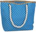 styleBREAKER Strandtasche mit Punkte Muster und Kordelgriffen | großes Hauptfach mit Reißverschluss | inkl. abnehmbarer Kosmetiktasche | Shopper Damen mit Bast-Detail