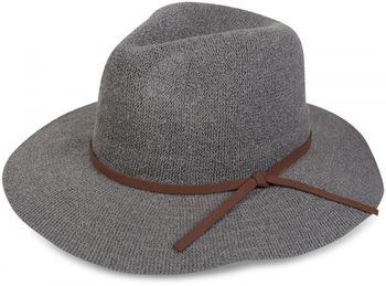 styleBREAKER Bogart Hut, Fedora Knautschhut mit Zierband in Wildleder Optik, Cowboy Hut, Damen 04025009