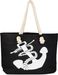 styleBREAKER XXL Strandtasche mit Anker Print | maritimer Look in Flechtoptik | Shopper Badetasche 57 x 33 x 32 cm