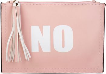 styleBREAKER Clutch mit YES und NO Print, Quasten Anhänger am Reißverschluss, Armschlaufe und Umhängegurt, Damen 02012078
