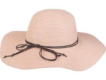 styleBREAKER Damen Strohhut mit schmalem Band und Schleife, Sonnenhut, Schlapphut, Sommerhut, Hut 04025012