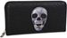 styleBREAKER Geldbörse mit Totenkopf Applikation und Strass, umlaufender Reißverschluss, Portemonnaie, Damen 02040053