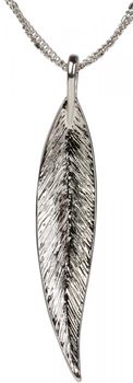 styleBREAKER Halskette mit Blatt Anhänger und glitzernden Strassteinen, 3 Ketten, Karabiner Verschluss, Damen 05030019