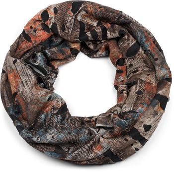 styleBREAKER Loop Schal im Splat Style mit Klecksen und Zeichen im Destroyed Vintage Look, Unisex 01016119