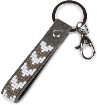 styleBREAKER Schlüsselanhänger mit eingesetzten Strass Steinen, Befestigungsring, Karabiner, Damen 05050019