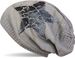styleBREAKER Damen Strick Beanie Mütze mit Vintage Stern Print und Strass Rand, Strickmütze mit Streifen Muster 04024083