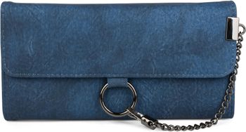 styleBREAKER Damen Geldbörse mit Ring und Kette – Weiches Portemonnaie mit Karabinerhaken und Druckknopfverschluss 02040066