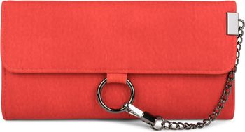 styleBREAKER Damen Geldbörse mit Ring und Kette – Weiches Portemonnaie mit Karabinerhaken und Druckknopfverschluss 02040066