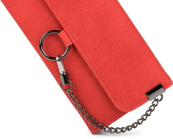 styleBREAKER Damen Geldbörse mit Ring und Kette – Weiches Portemonnaie mit Karabinerhaken und Druckknopfverschluss 02040066