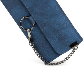 styleBREAKER Damen Geldbörse mit Ring und Kette – Weiches Portemonnaie mit Karabinerhaken und Druckknopfverschluss 02040066