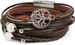styleBREAKER Wickelarmband mit Perlen, Ketten, Flecht Element und Lebensbaum Anhänger, Magnetverschluss, Armband, Damen 05040070