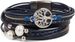 styleBREAKER Wickelarmband mit Perlen, Ketten, Flecht Element und Lebensbaum Anhänger, Magnetverschluss, Armband, Damen 05040070