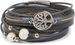 styleBREAKER Wickelarmband mit Perlen, Ketten, Flecht Element und Lebensbaum Anhänger, Magnetverschluss, Armband, Damen 05040070