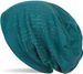 styleBREAKER Damen Beanie Mütze mit Strass Nieten im edlen Streifen Design, Slouch Longbeanie, Stoffmütze Einfarbig 04024086