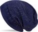 styleBREAKER Damen Beanie Mütze mit Strass Nieten im edlen Streifen Design, Slouch Longbeanie, Stoffmütze Einfarbig 04024086