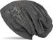 styleBREAKER Damen Slouch Beanie Mütze mit Strass Stern | Glitzer Longbeanie aus weicher Viskose | One Size für Erwachsene
