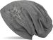 styleBREAKER Damen Slouch Beanie Mütze mit Strass Stern | Glitzer Longbeanie aus weicher Viskose | One Size für Erwachsene