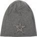 styleBREAKER Damen Slouch Beanie Mütze mit Strass Stern | Glitzer Longbeanie aus weicher Viskose | One Size für Erwachsene