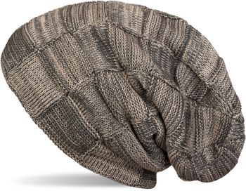 styleBREAKER warme Feinstrick Checked Beanie Mütze mit Flecht Muster und sehr weichem Fleece Innenfutter, Unisex 04024090