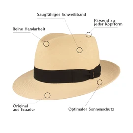 Mayser extrafeiner Panamahut William Bogartform UV-Schutz 80 in beige Mayser extrafeiner Panamahut William Bogartform UV-Schutz 80 in beige