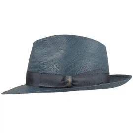 Borsalino hochwertiger handgeflochtener Panama Strohhut Quito in blau Borsalino hochwertiger handgeflochtener Panama Strohhut Quito in blau