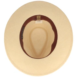 Original Netz Panamahut mit Streifen-Ripsband von Hut-Breiter in beige Original Netz Panamahut mit Streifen-Ripsband von Hut-Breiter in beige