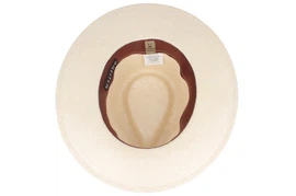 Breiter Panamahut Streifen-Band & UV-Schutz 50 von Hut-Breiter in beige Breiter Panamahut Streifen-Band & UV-Schutz 50 von Hut-Breiter in beige