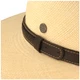 Extra breiter Panama Hut mit Leder-Garnitur von Hut-Breiter in beige