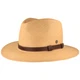 Extra breiter Panama Hut mit Leder-Garnitur von Hut-Breiter in beige