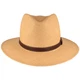 Extra breiter Panama Hut mit Leder-Garnitur von Hut-Breiter in beige