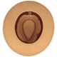 Extra breiter Panama Hut mit Leder-Garnitur von Hut-Breiter in beige