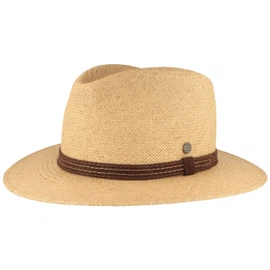 Panama-Hut Traveller mit schmalem Leder-Band von Hut Breiter in stone 65a Panama-Hut Traveller mit schmalem Leder-Band von Hut Breiter in stone 65a